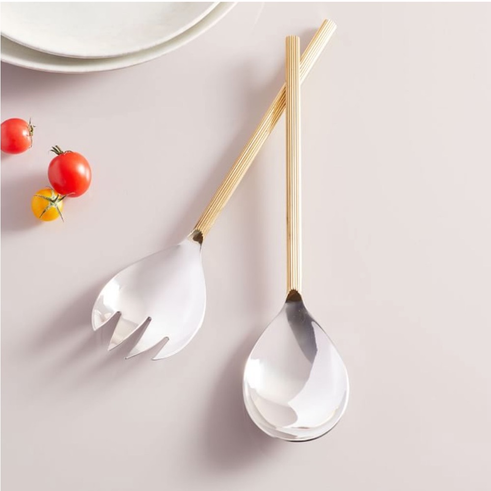 West Elm Art Brass Serving Utensils (Handmade)